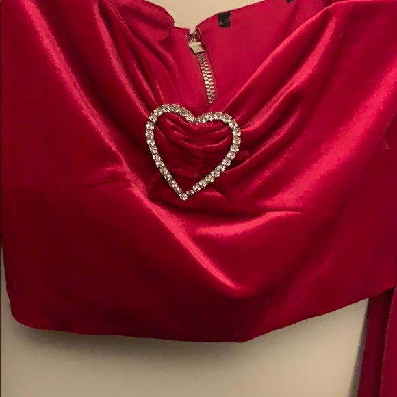 Velvet pink square neck crop top - Picture 2 of 4